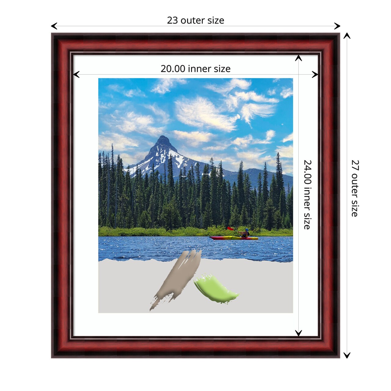 Rubino Cherry Scoop Wood Picture Frame, Photo Frame, Art Frame